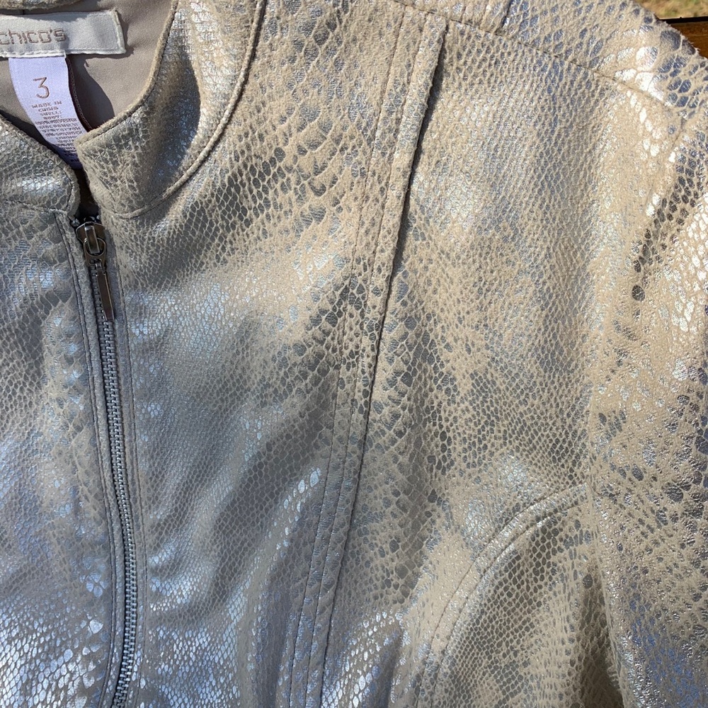 Chico’s Snake Print Jacket - Picture 2 of 8